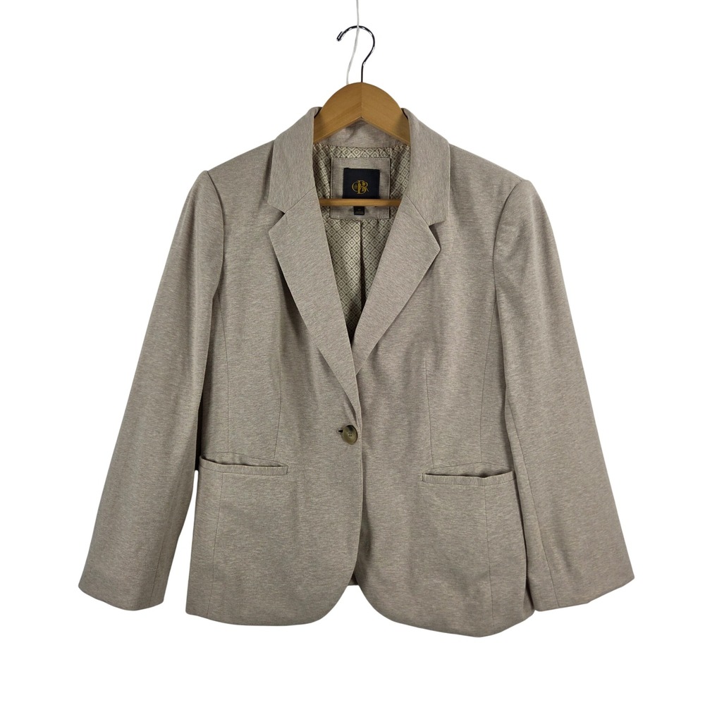 Banana Republic Heritage Khaki Tan Cotton Blend Single Button Blazer Size M